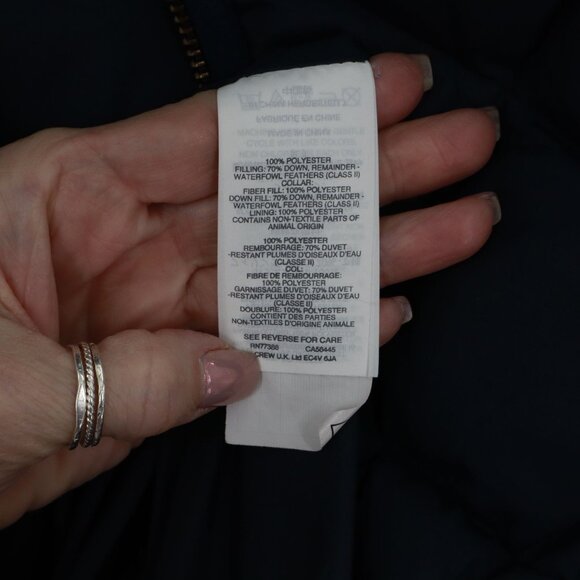 J.Crew Quilted Down Puffer Vest Women's XXS Navy Blue Classic Timeless Academia - Picture 5 of 14